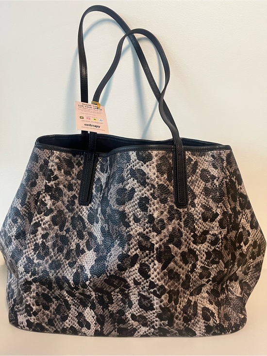 MCM Handbags - MCM Animal Print Tote Bag with Black Trim